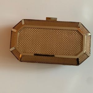 Gold bcbgmaxazria clutch